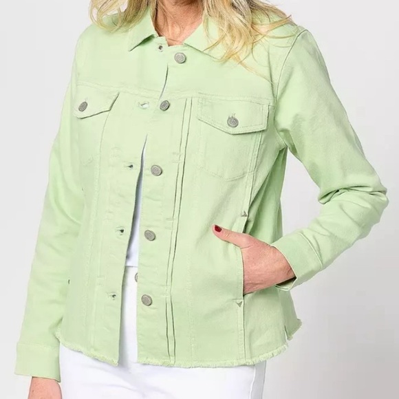 Canyon Retreat Women’s Green Denim Jacket Size XL - Picture 1 of 12